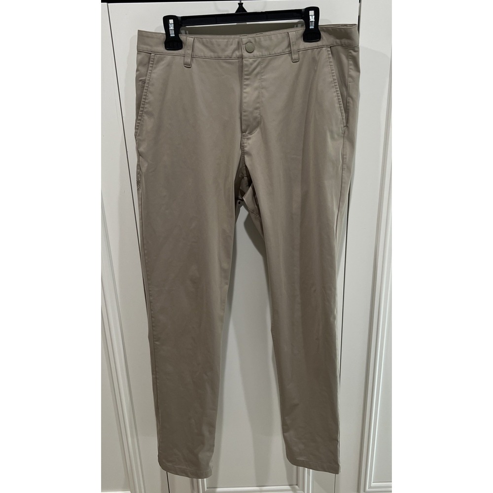 Rhone Pants Beige Tan Commuter‎ Slim Performance Chino Casual READ!